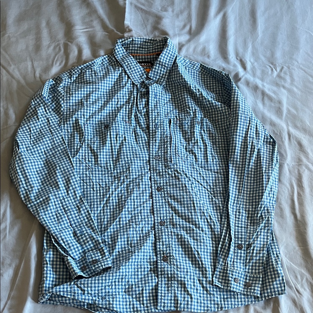Orvis blue button down shirt - Size Large